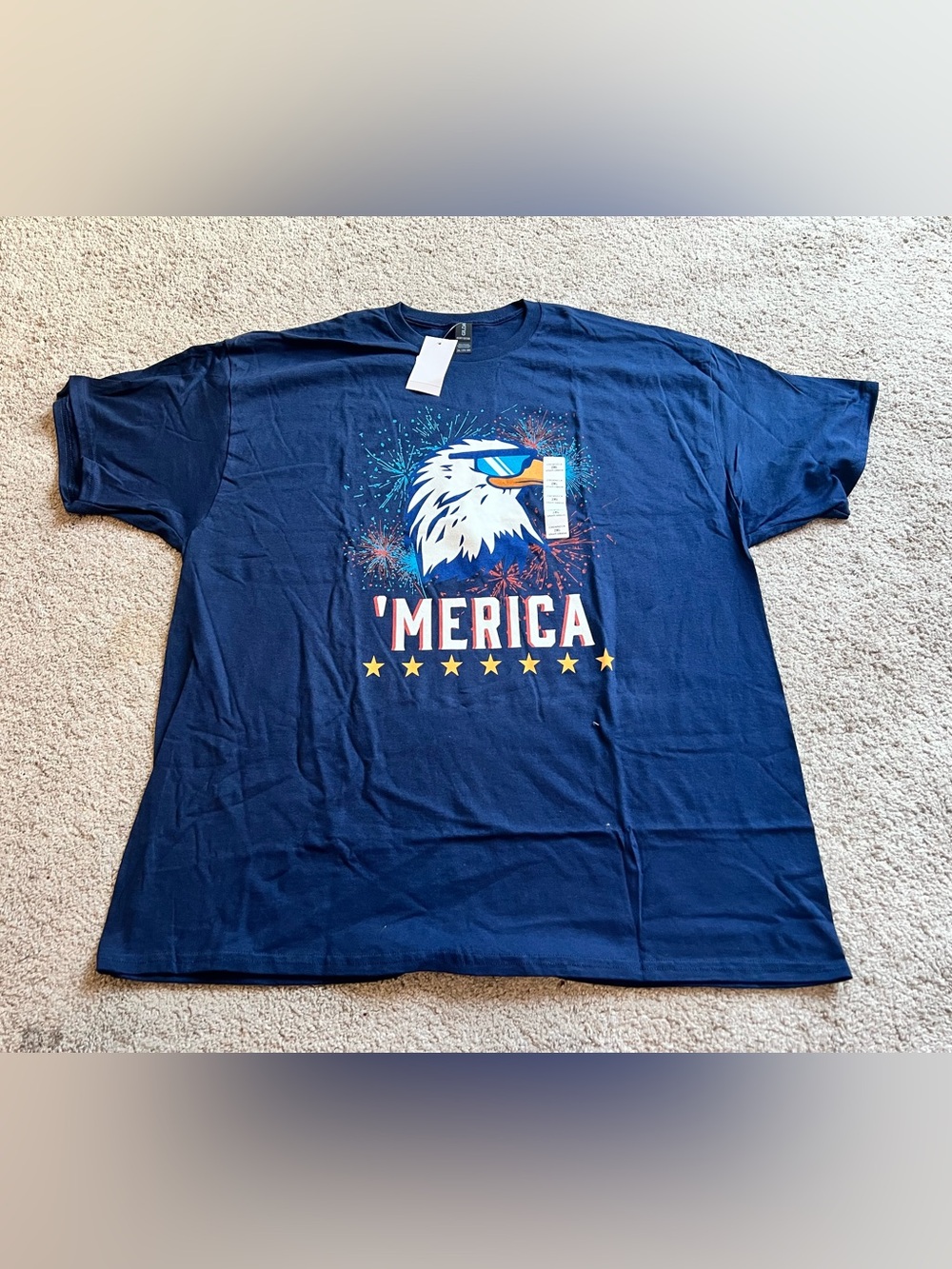 Merica Eagle Fireworks Patriotic Graphic T-Shirt